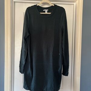 Athleta Dark Green Long Sleeve sweatshirt Dress, XL